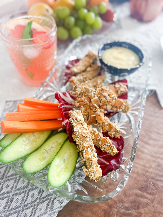 pretzel crusted pickle spears