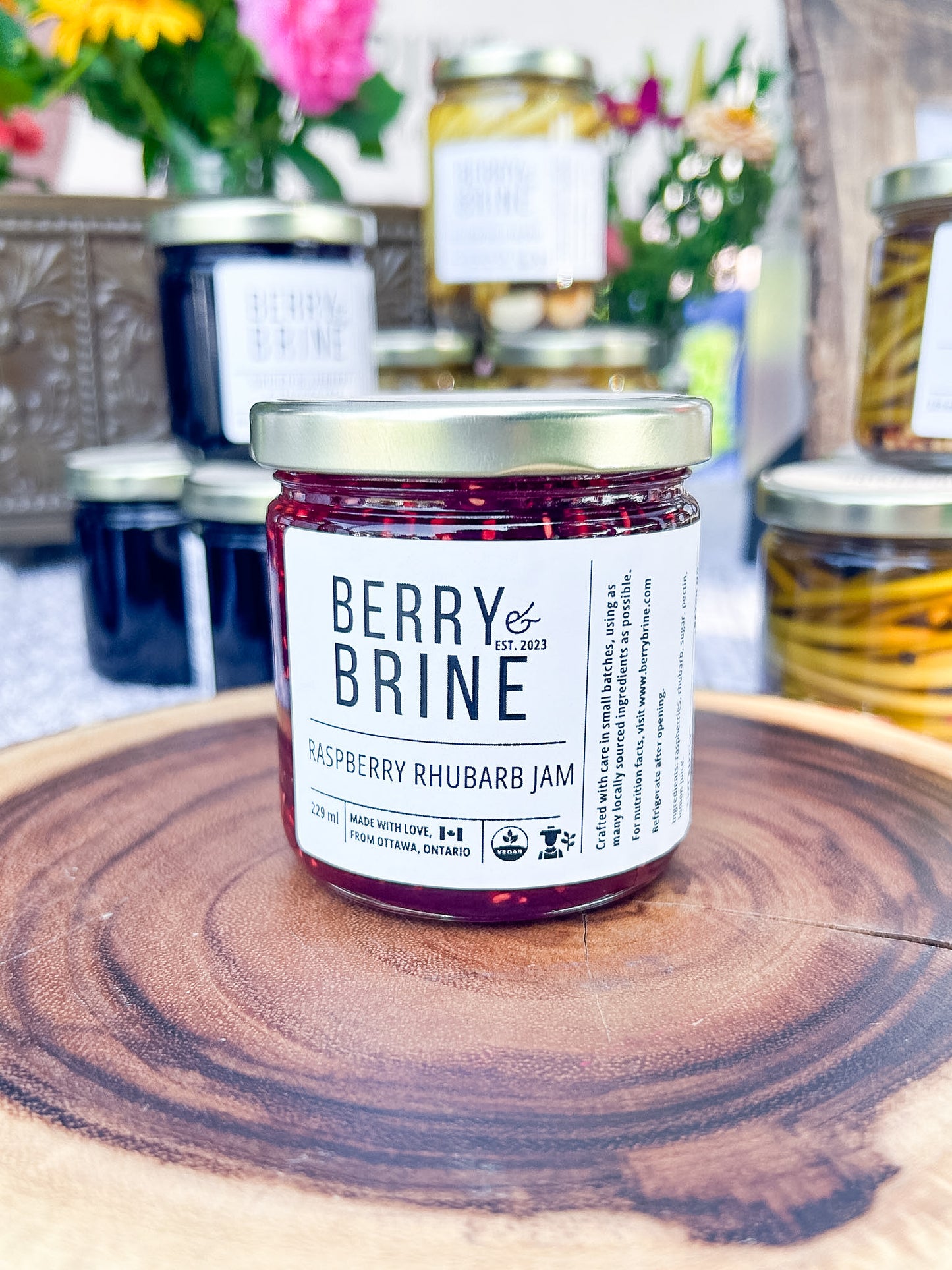 Raspberry Rhubarb Jam - Berry & Brine Local Preserves & Ottawa Catering